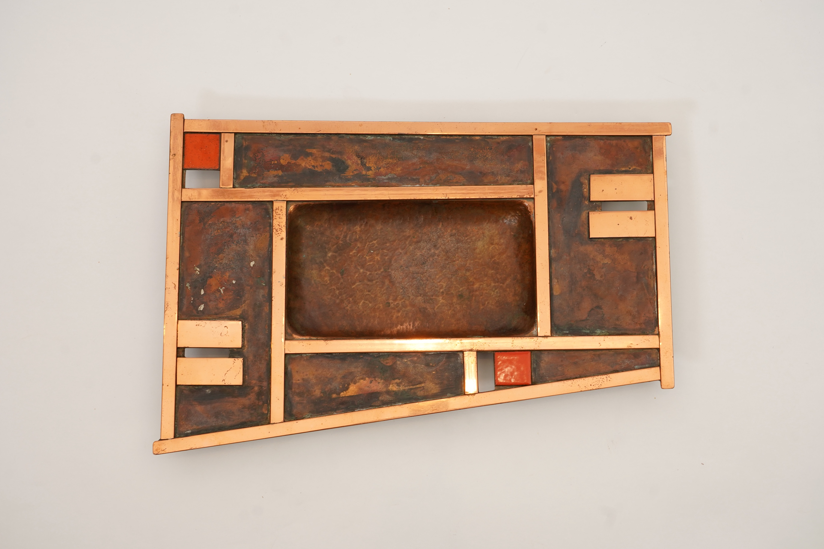 Sam Fanaroff BEM, 1926-2019, An asymmetrical patinated copper dished tray